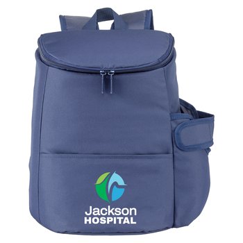 Navy Hydro 2.0 12-Can Insulated Backpack Cooler Bag With 30-/40-oz. Tumbler Pocket - Personalization Available from Positive Promotions