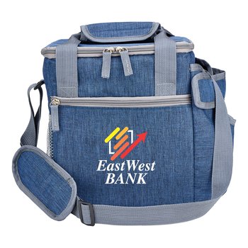 Navy Riverside Deluxe Lunch/Cooler Bag With 30-/40-oz. Tumbler Pocket - Personalization Available from Positive Promotions