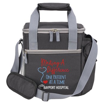 Making a Difference One Patient at a Time Riverside Deluxe Lunch/Cooler Bag With 30-/40-oz. Tumbler Pocket from Positive Promotions