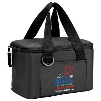 Certified Nurses Black Chill Box 6-Can Insulated rPET Lunch/Cooler Bag - Personalization Available from Positive Promotions