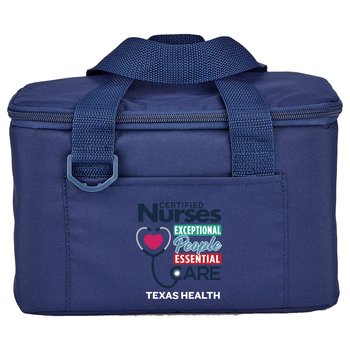 Certified Nurses Navy Chill Box 6-Can Insulated rPET Lunch/Cooler Bag - Personalization Available from Positive Promotions