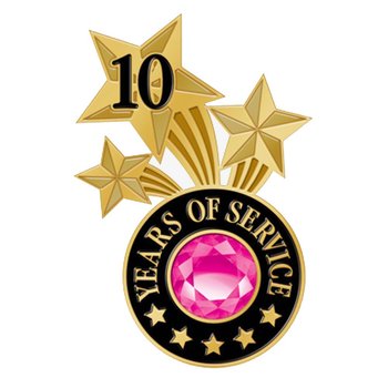 10 Years Of Service Lapel Pin With Jewel Box from Positive Promotions