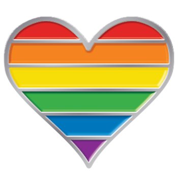 Celebrate Pride Rainbow Heart Lapel Pin With Presentation Card from Positive Promotions