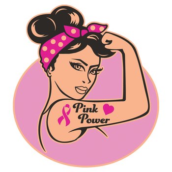 Pink Power Lapel Pin With Presentation Card from Positive Promotions