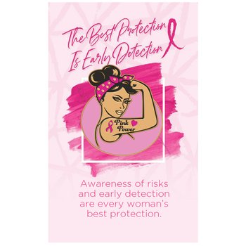 Pink Power Lapel Pin With Presentation Card | Positive Promotions