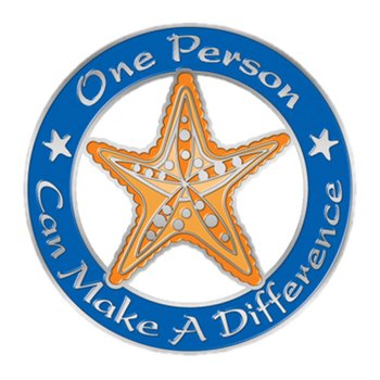 One Person Can Make A Difference Starfish Lapel Pin With Presentation Card from Positive Promotions