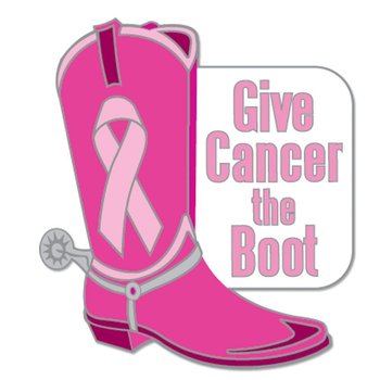 Give Cancer The Boot Breast Cancer Awareness Lapel Pin With Presentation Card from Positive Promotions