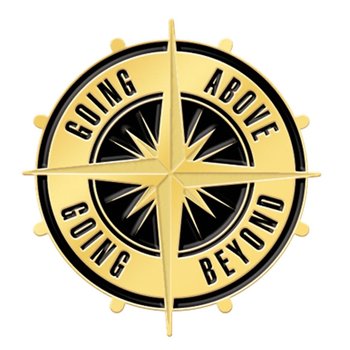 Going Above; Going Beyond Lapel Pin With Presentation Card from Positive Promotions