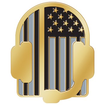 The Thin Gold Line Dispatchers Headset Lapel Pin with Presentation Card from Positive Promotions