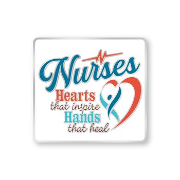 Nurses: Hearts That Inspire, Hands That Heal Lapel Pin With Presentation Card from Positive Promotions