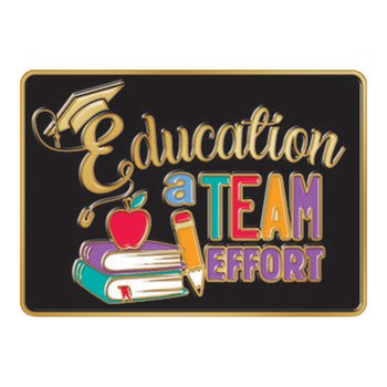 Education: A Team Effort Lapel Pin with Presentation Card from Positive Promotions