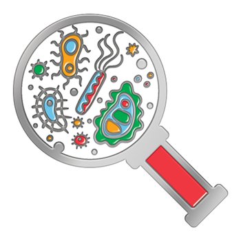 Med Lab Magnifying Glass Lapel Pin With Presentation Card from Positive Promotions