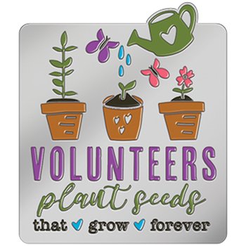 Volunteers Plant Seeds That Grow Forever Lapel Pin With Presentation Card from Positive Promotions