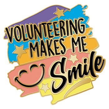 Volunteering Makes Me Smile Lapel Pin With Presentation Card from Positive Promotions