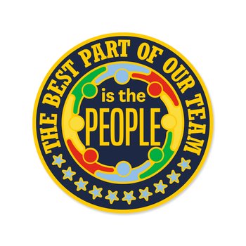 The Best Part of Our Team Is the People Lapel Pin With Presentation Card from Positive Promotions