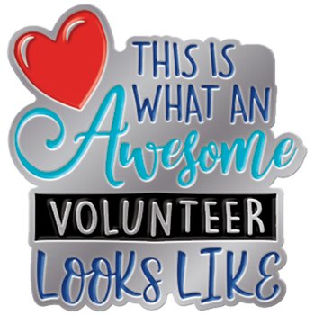 This Is What an Awesome Volunteer Looks Like Lapel Pin With Presentation Card from Positive Promotions