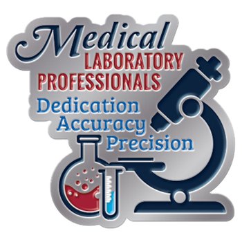 Medical Laboratory Professionals: Dedication, Accuracy, Precision Lapel Pin With Presentation Card from Positive Promotions