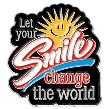 Let Your Smile Change the World Lapel Pin With Presentation Card from Positive Promotions