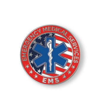 EMS: Emergency Medical Services Lapel Pin With Presentation Card from Positive Promotions