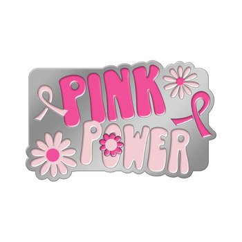 Pink Power Lapel Pin With Presentation Card from Positive Promotions