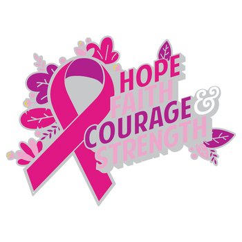 Hope, Faith, Courage, & Strength Lapel Pin With Presentation Card from Positive Promotions