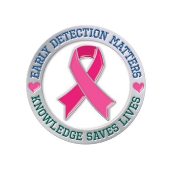 Early Detection Matters; Knowledge Saves Lives Lapel Pin With Presentation Card from Positive Promotions