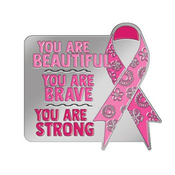 You Are Beautiful, Brave, Strong Lapel Pin With Presentation Card from Positive Promotions