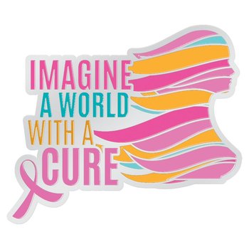 Imagine a World With a Cure Lapel Pin With Presentation Card from Positive Promotions