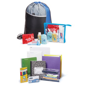 9-12 Budget Combo Kit in Drawstring Backpack from Positive Promotions