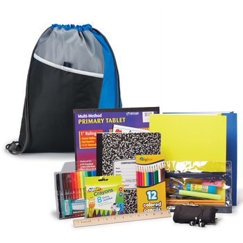 Grades K-2 Deluxe School Kit in Drawstring Backpack from Positive Promotions