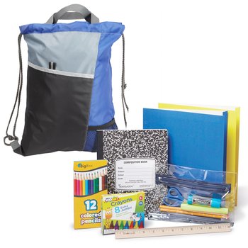Grades K-2 Budget School Kit in Drawstring Backpack from Positive Promotions
