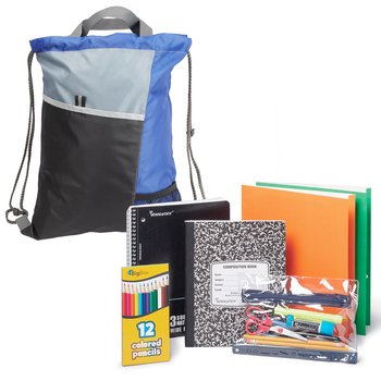 Grades 3-5 Budget School Kit in Drawstring Backpack from Positive Promotions