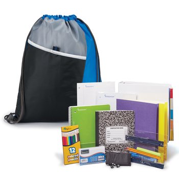 Grades 9-12 Deluxe School Kit in Drawstring Backpack from Positive Promotions
