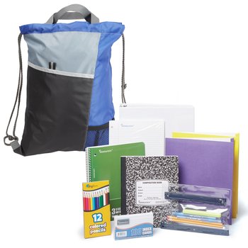 Grades 9-12 Budget School Kit in Drawstring Backpack from Positive Promotions