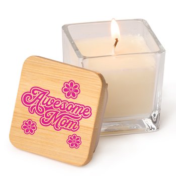 Awesome Mom 2-oz. Soy Candle With Bamboo Lid from Positive Promotions