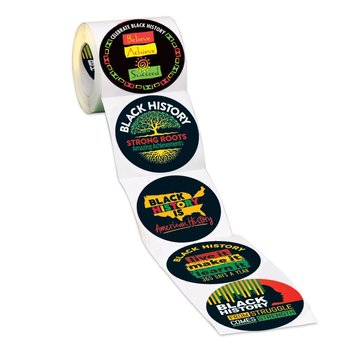 Black History Inspirations 5-On-A-Roll Stickers - Roll of 200 from Positive Promotions