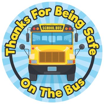Thanks for Being Safe on the Bus Stickers-on-a-Roll - Roll of 200 ...