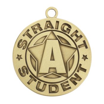 Straight A Student Gold Academic Medallion from Positive Promotions