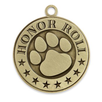 Honor Roll (Paw) Gold Academic Medallion from Positive Promotions