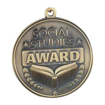 Social Studies Award Gold Academic Medallion from Positive Promotions