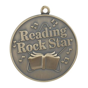 Reading Rock Star Gold Academic Medallion from Positive Promotions