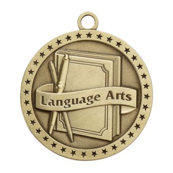 Language Arts Gold Academic Medallion from Positive Promotions
