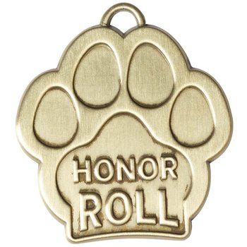 Honor Roll Paw-Shaped Gold Academic Medallion from Positive Promotions