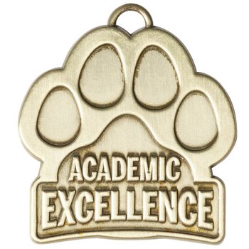 Academic Excellence Paw-Shaped Gold Academic Medallion from Positive Promotions