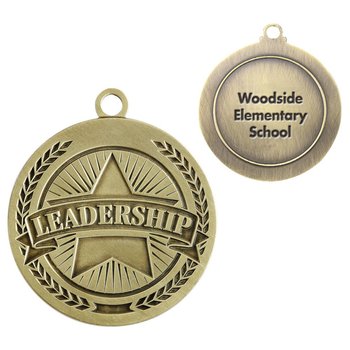 Leadership Gold Academic Medallion - Laser-Engraved Personalization Available from Positive Promotions