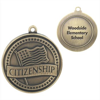 Citizenship Gold Academic Medallion - Laser-Engraved Personalization Available from Positive Promotions