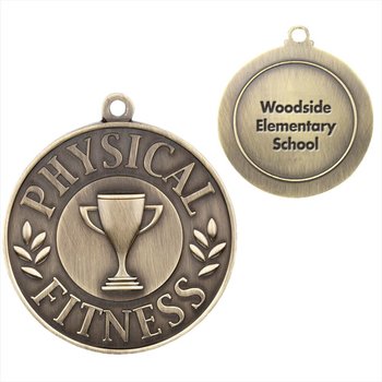 Physical Fitness Gold Academic Medallion - Personalization Available from Positive Promotions