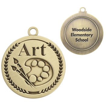 Art Gold Academic Medallion - Laser-Engraved Personalization Available from Positive Promotions