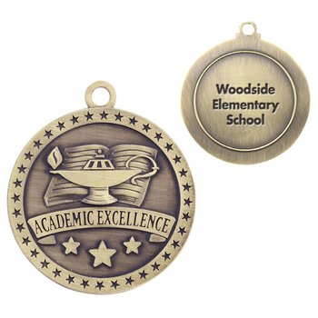 Academic Excellence Gold Academic Medallion - Laser-Engraved Personalization Available from Positive Promotions