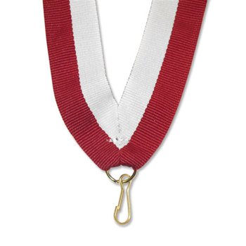 White/Maroon 30" Neck Ribbon from Positive Promotions